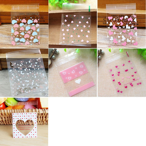 50pcs Cute Cartoon Plastic Bag Wedding Birthday Party Favors Cookie Candy Gift Packaging Bags OPP Self Adhesive Pouch Bags