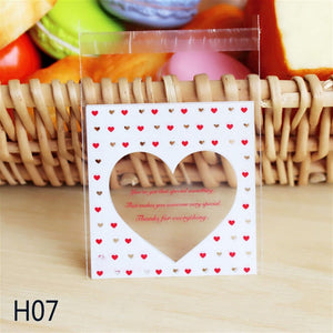 50pcs Cute Cartoon Plastic Bag Wedding Birthday Party Favors Cookie Candy Gift Packaging Bags OPP Self Adhesive Pouch Bags