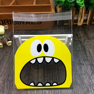 50pcs Cute Cartoon Plastic Bag Wedding Birthday Party Favors Cookie Candy Gift Packaging Bags OPP Self Adhesive Pouch Bags