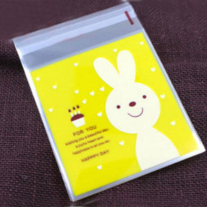 50pcs Cute Cartoon Plastic Bag Wedding Birthday Party Favors Cookie Candy Gift Packaging Bags OPP Self Adhesive Pouch Bags