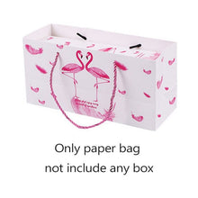 Load image into Gallery viewer, Creative Flamingo Gift Box Marble Paper Bag Nougat Cookies Tote Bags Wedding Chocolate Cake Packing Paper Boxes Party Supplies