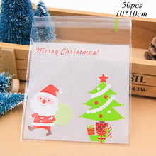 Load image into Gallery viewer, 5pcs House Shape Christmas Candy Gift Bags With Ropes Xmas Tree Cookie Bags Merry Christmas Guests Packaging Boxes Party Decor