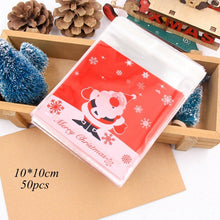 Load image into Gallery viewer, 5pcs House Shape Christmas Candy Gift Bags With Ropes Xmas Tree Cookie Bags Merry Christmas Guests Packaging Boxes Party Decor