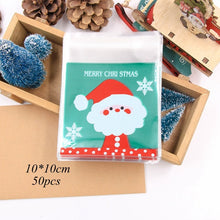 Load image into Gallery viewer, 5pcs House Shape Christmas Candy Gift Bags With Ropes Xmas Tree Cookie Bags Merry Christmas Guests Packaging Boxes Party Decor