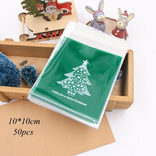 Load image into Gallery viewer, 5pcs House Shape Christmas Candy Gift Bags With Ropes Xmas Tree Cookie Bags Merry Christmas Guests Packaging Boxes Party Decor