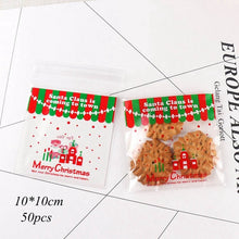 Load image into Gallery viewer, 5pcs House Shape Christmas Candy Gift Bags With Ropes Xmas Tree Cookie Bags Merry Christmas Guests Packaging Boxes Party Decor