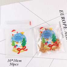 Load image into Gallery viewer, 5pcs House Shape Christmas Candy Gift Bags With Ropes Xmas Tree Cookie Bags Merry Christmas Guests Packaging Boxes Party Decor