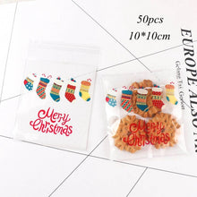 Load image into Gallery viewer, 5pcs House Shape Christmas Candy Gift Bags With Ropes Xmas Tree Cookie Bags Merry Christmas Guests Packaging Boxes Party Decor