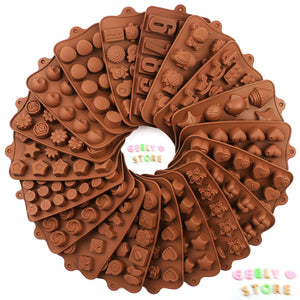 New Silicone Chocolate Mold 29 Shapes Chocolate baking Tools Non-stick Silicone cake mold Jelly and Candy Mold 3D mold DIY best