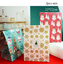 Load image into Gallery viewer, 5pcs House Shape Christmas Candy Gift Bags With Ropes Xmas Tree Cookie Bags Merry Christmas Guests Packaging Boxes Party Decor