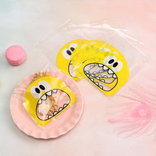 Load image into Gallery viewer, 100pcs Big Teech Mouth Cute Monster Plastic Birthday Cookie Bag Wedding Candy Gift Packaging Bags OPP Self Adhesive Party Favors