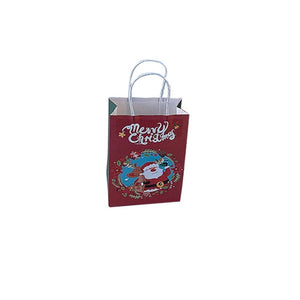 10Pcs/lot Multifuntion Christmas Paper Bag 21*13*8cm Festival gift bags with Handles Christmas Party Supplies For Event Party