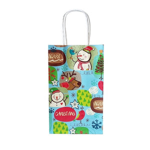 10Pcs/lot Multifuntion Christmas Paper Bag 21*13*8cm Festival gift bags with Handles Christmas Party Supplies For Event Party