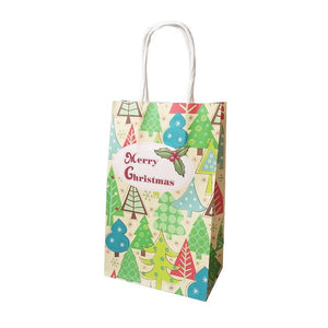 10Pcs/lot Multifuntion Christmas Paper Bag 21*13*8cm Festival gift bags with Handles Christmas Party Supplies For Event Party