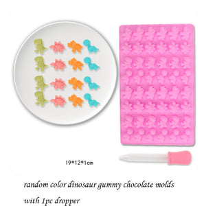 3D Silicone Cake Gummy Mold Bear Donut dinosaur Fish shaped Candy Chocolate Fondant moulds Cake Decorating Tools