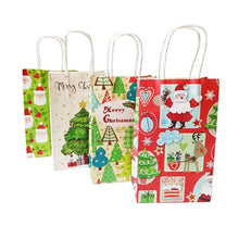 Load image into Gallery viewer, 10Pcs/lot Multifuntion Christmas Paper Bag 21*13*8cm Festival gift bags with Handles Christmas Party Supplies For Event Party