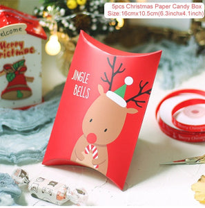 QIFU Kraft Paper Bags Popcorn Bag Candy Box Christmas Goodie Bags Paper Gift Bags Paper christmas Packaging Sweets Popcorn Box