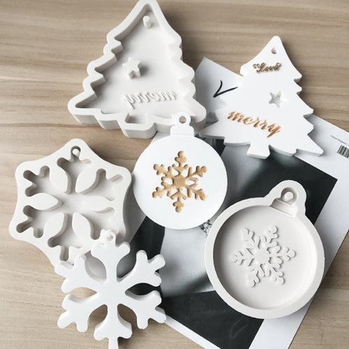 3 Styles Christmas Tree Snowflake BellSilicone Mold Cake Decoration Fondant Sugarcraft Tools Silicone Mould Gumpaste Candy