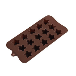 15 Slots Five-pointed Star DIY Silicone Cake Mold Decorating For Making Homemade Bake Chocolate Candy Jelly Flexible