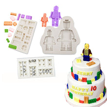 Load image into Gallery viewer, Lego Food grade Silicone Mold Cake Border Fondant Cake Decorating Tool Baking Cookie Chocolate Candy Mould