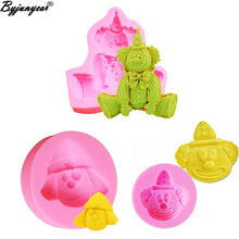 Load image into Gallery viewer, M2031 3D Silicone Clown Mold Baking Fondant Cake Tool Chocolate Candy Cookies Pastry Soap Moulds