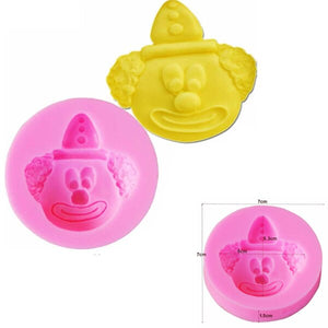 M2031 3D Silicone Clown Mold Baking Fondant Cake Tool Chocolate Candy Cookies Pastry Soap Moulds