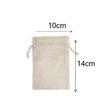 Load image into Gallery viewer, 100PCS Linen Jute Drawstring Gift Bags Sacks Wedding Birthday Party Favors Drawstring Gift Bags Baby Shower Gift