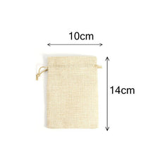 Load image into Gallery viewer, 100PCS Linen Jute Drawstring Gift Bags Sacks Wedding Birthday Party Favors Drawstring Gift Bags Baby Shower Gift