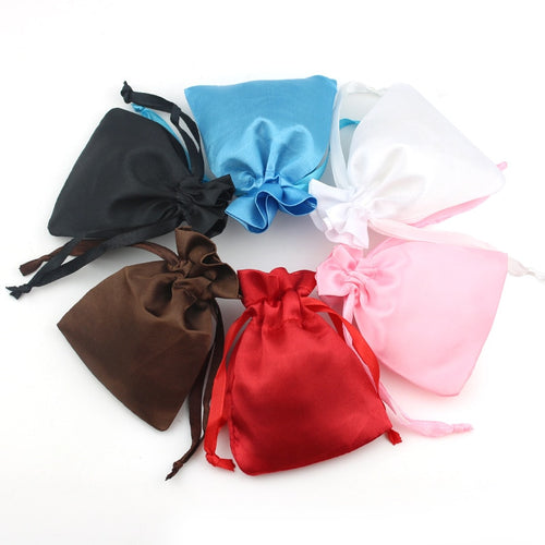 10pcs/lot 8x10cm Silk Satin Drawstring Pouches Necklace Jewelry jewelry Packaging Christmas Wedding Party Gift  Decoration Bags