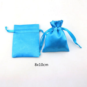 10pcs/lot 8x10cm Silk Satin Drawstring Pouches Necklace Jewelry jewelry Packaging Christmas Wedding Party Gift  Decoration Bags