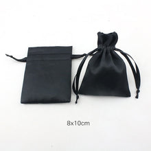 Load image into Gallery viewer, 10pcs/lot 8x10cm Silk Satin Drawstring Pouches Necklace Jewelry jewelry Packaging Christmas Wedding Party Gift  Decoration Bags