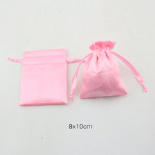 Load image into Gallery viewer, 10pcs/lot 8x10cm Silk Satin Drawstring Pouches Necklace Jewelry jewelry Packaging Christmas Wedding Party Gift  Decoration Bags