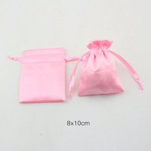 10pcs/lot 8x10cm Silk Satin Drawstring Pouches Necklace Jewelry jewelry Packaging Christmas Wedding Party Gift  Decoration Bags