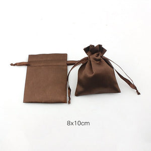 10pcs/lot 8x10cm Silk Satin Drawstring Pouches Necklace Jewelry jewelry Packaging Christmas Wedding Party Gift  Decoration Bags