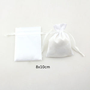 10pcs/lot 8x10cm Silk Satin Drawstring Pouches Necklace Jewelry jewelry Packaging Christmas Wedding Party Gift  Decoration Bags