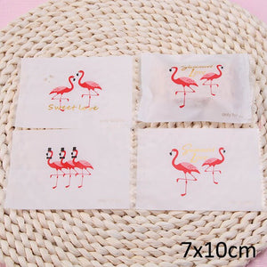 100 flamingo biscuit bags high quality small gifts wedding birthday party decoration baking accessories