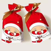 Load image into Gallery viewer, New 10Pcs/lot Plastic Gift Bags For Cookie Biscuits Snack Baking Packaging Cute Stripe Santa Candy Bag Festival Party Supplies