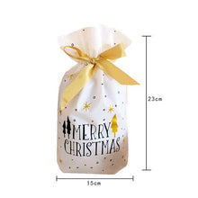 Load image into Gallery viewer, New 10Pcs/lot Plastic Gift Bags For Cookie Biscuits Snack Baking Packaging Cute Stripe Santa Candy Bag Festival Party Supplies