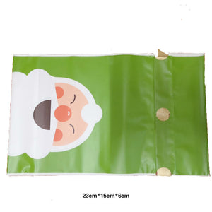 New 10Pcs/lot Plastic Gift Bags For Cookie Biscuits Snack Baking Packaging Cute Stripe Santa Candy Bag Festival Party Supplies