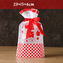 Load image into Gallery viewer, New 10Pcs/lot Plastic Gift Bags For Cookie Biscuits Snack Baking Packaging Cute Stripe Santa Candy Bag Festival Party Supplies