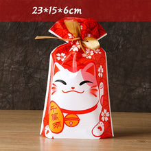 Load image into Gallery viewer, New 10Pcs/lot Plastic Gift Bags For Cookie Biscuits Snack Baking Packaging Cute Stripe Santa Candy Bag Festival Party Supplies