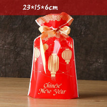 Load image into Gallery viewer, New 10Pcs/lot Plastic Gift Bags For Cookie Biscuits Snack Baking Packaging Cute Stripe Santa Candy Bag Festival Party Supplies