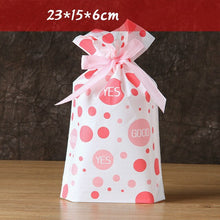 Load image into Gallery viewer, New 10Pcs/lot Plastic Gift Bags For Cookie Biscuits Snack Baking Packaging Cute Stripe Santa Candy Bag Festival Party Supplies