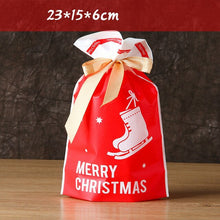 Load image into Gallery viewer, New 10Pcs/lot Plastic Gift Bags For Cookie Biscuits Snack Baking Packaging Cute Stripe Santa Candy Bag Festival Party Supplies