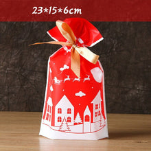 Load image into Gallery viewer, New 10Pcs/lot Plastic Gift Bags For Cookie Biscuits Snack Baking Packaging Cute Stripe Santa Candy Bag Festival Party Supplies