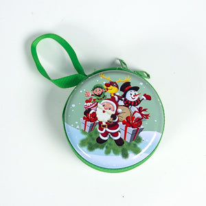 Cartoon Tinplate Christmas Gift Box Santa Snowman Elk Gift Bag Children Xmas Gift Coin Purse Key Headset Storage Bag Xmas Decors