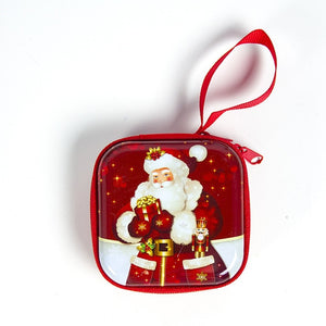 Cartoon Tinplate Christmas Gift Box Santa Snowman Elk Gift Bag Children Xmas Gift Coin Purse Key Headset Storage Bag Xmas Decors