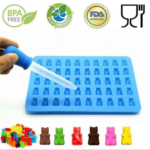 DEALOCEAN 2017 Fashion Cake Tools Mold 1 Set 50 Cavity Silicone Gummy Bear Chocolate Mold Candy Maker Ice Tray Jelly Moulds