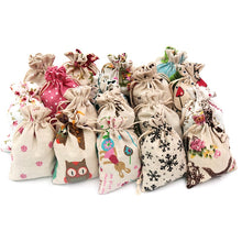 Load image into Gallery viewer, 5pcs/lot Linen Cotton Bag 10x14 13x18 15x20cm Muslin Cosmetics Gifts Jewelry Packaging Bags Cute Drawstring Gift Bag &amp; Pouches