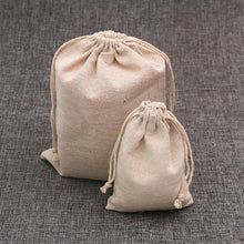 Load image into Gallery viewer, 5pcs/lot Linen Cotton Bag 10x14 13x18 15x20cm Muslin Cosmetics Gifts Jewelry Packaging Bags Cute Drawstring Gift Bag &amp; Pouches